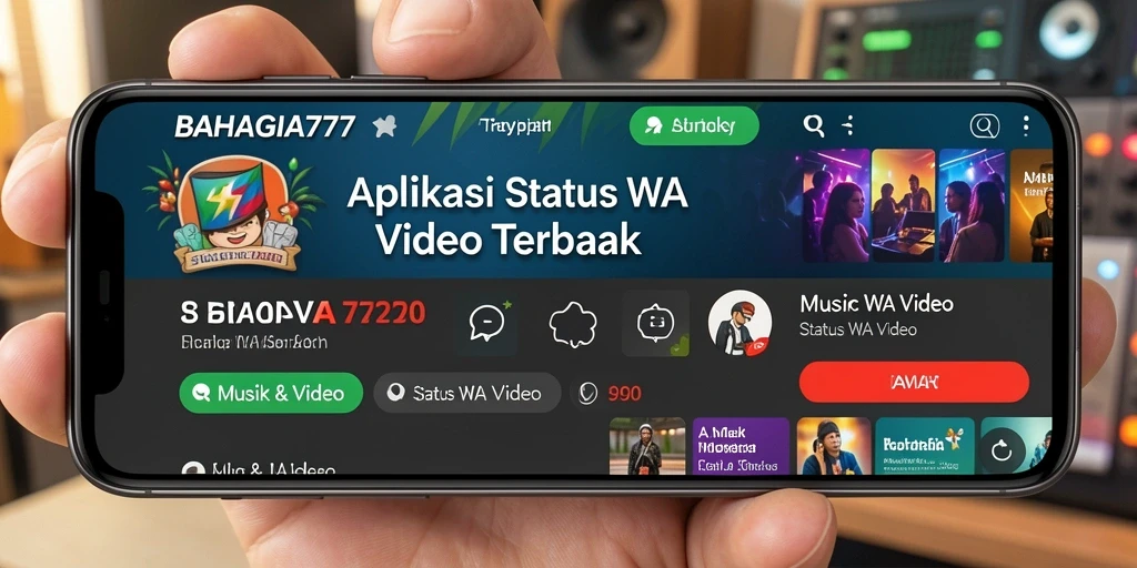 Antarmuka BAHAGIA777 yang sederhana dan menarik untuk Status WA Video.