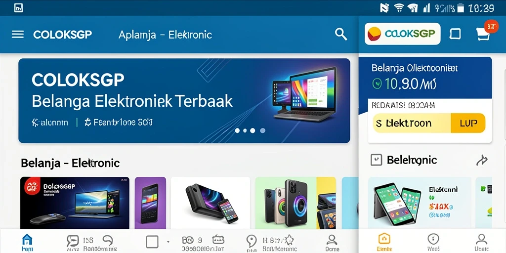 Tampilan antarmuka COLOKSGP untuk belanja elektronik yang mudah digunakan.