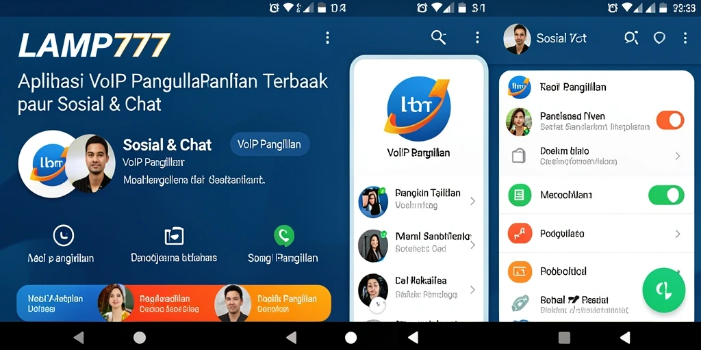 Tampilan antarmuka LAMPU777 yang intuitif untuk VoIP Panggilan.