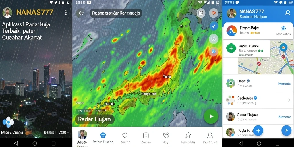 Antarmuka pengguna NANAS777 menampilkan informasi radar hujan secara jelas dan menarik.