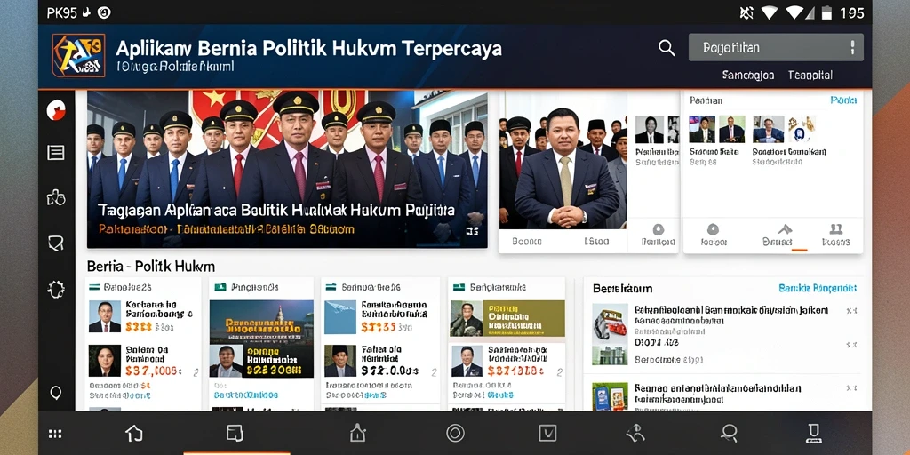 Tampilan antarmuka aplikasi PK95 yang informatif dan user-friendly.