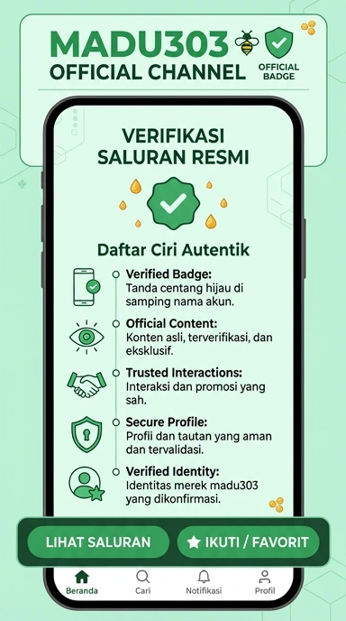 Tampilan kanal resmi madu303